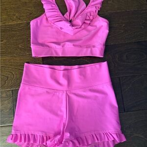 Pink Ruffled Two-Piece Set